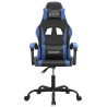 Silla gaming cuero sintético negro y azul 3