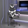 Silla gaming cuero sintético negro y blanco 1
