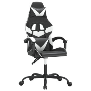 Silla gaming cuero sintético negro y blanco H