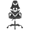 Silla gaming cuero sintético negro y blanco 3