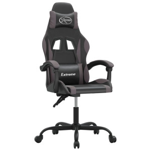 Silla gaming cuero sintético negro y gris H
