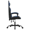 Silla gaming giratoria cuero sintético negro y azul 4
