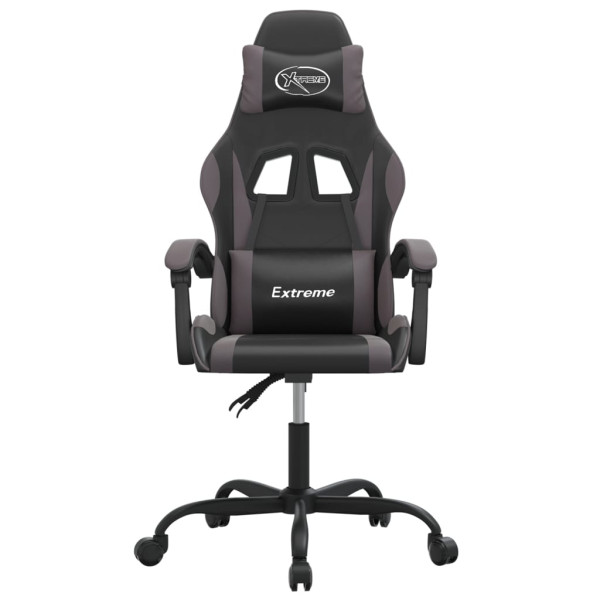 Silla gaming giratoria cuero sintético negro y gris M 3