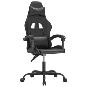 Silla gaming giratoria cuero sintético negro H