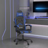 Silla gaming giratoria cuero sintético negro y azul 1