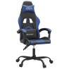 Silla gaming giratoria cuero sintético negro y azul 2