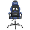 Silla gaming giratoria cuero sintético negro y azul 3