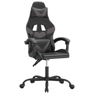 Silla gaming cuero sintético negro y gris H