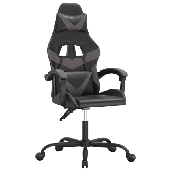 Silla gaming cuero sintético negro y gris M 2