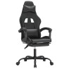 Silla gaming con reposapiés cuero sintético negro 2