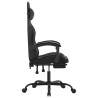 Silla gaming con reposapiés cuero sintético negro 4