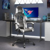 Silla gaming cuero sintético negro y blanco 1