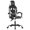 Silla gaming cuero sintético negro y blanco 2