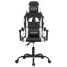 Silla gaming cuero sintético negro y blanco 3