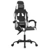 Silla gaming giratoria cuero sintético negro y blanco 2
