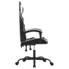 Silla gaming giratoria cuero sintético negro y blanco 4