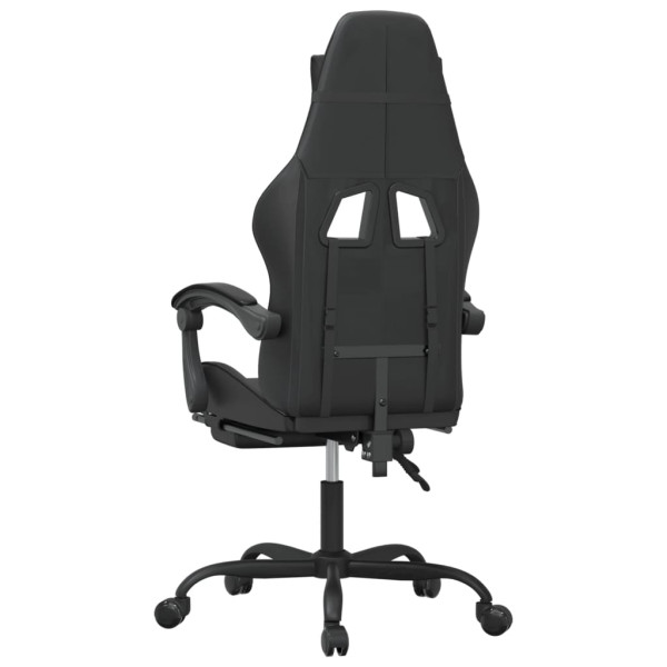 Silla gaming giratoria y reposapiés cuero sintético negro M 5