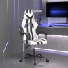 Silla gaming cuero sintético blanco y negro 1
