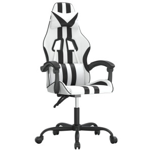 Silla gaming cuero sintético blanco y negro H