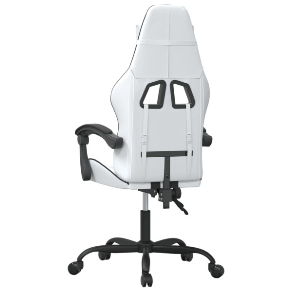 Silla gaming cuero sintético blanco y negro M 5