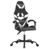 Silla gaming giratoria cuero sintético negro y blanco 2