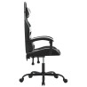 Silla gaming giratoria cuero sintético negro y blanco 4