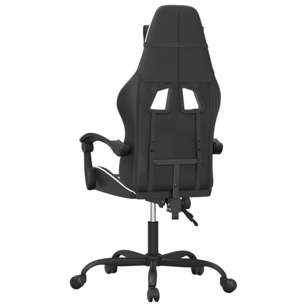Silla gaming giratoria cuero sintético negro y blanco M 5