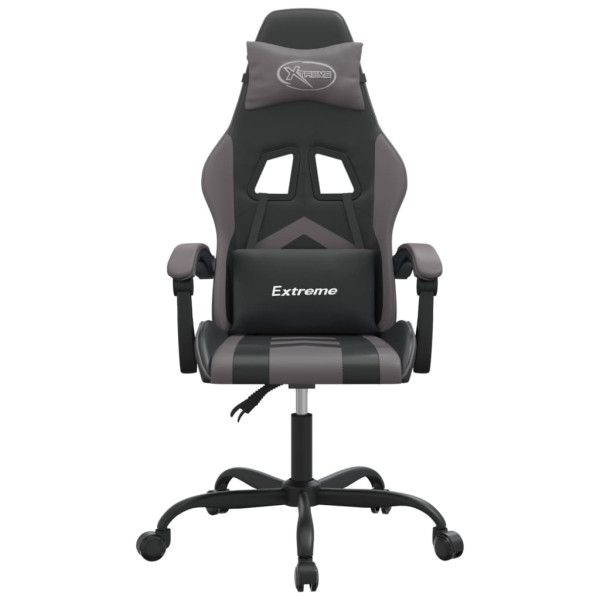 Silla gaming giratoria cuero sintético negro y gris M 3