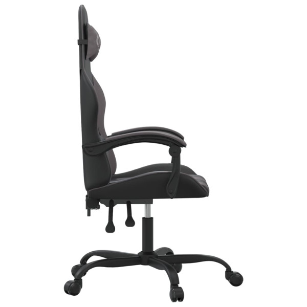 Silla gaming giratoria cuero sintético negro y gris M 4