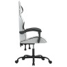 Silla gaming giratoria cuero sintético blanco y negro 4