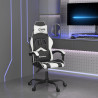 Silla gaming cuero sintético negro y blanco 1