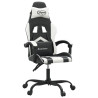 Silla gaming cuero sintético negro y blanco 2