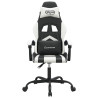 Silla gaming cuero sintético negro y blanco 3
