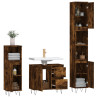 Set de muebles baño 3 pzas madera contrachapada roble ahumado 4