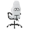 Silla gaming giratoria reposapiés cuero sintético blanco negro 5