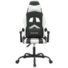 Silla gaming giratoria cuero sintético negro y blanco 3