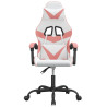 Silla gaming cuero sintético blanco y rosa 3