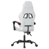 Silla gaming giratoria cuero sintético blanco y rosa 5