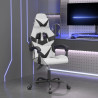 Silla gaming cuero sintético blanco y negro 1