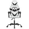 Silla gaming cuero sintético blanco y negro 3