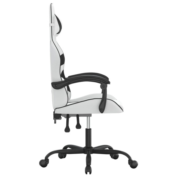 Silla gaming cuero sintético blanco y negro M 4