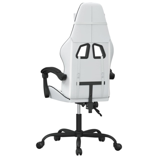 Silla gaming cuero sintético blanco y negro M 5