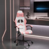 Silla gaming cuero sintético blanco y rosa 1