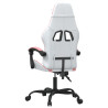 Silla gaming cuero sintético blanco y rosa 5