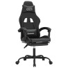 Silla gaming giratoria y reposapiés cuero sintético negro 2