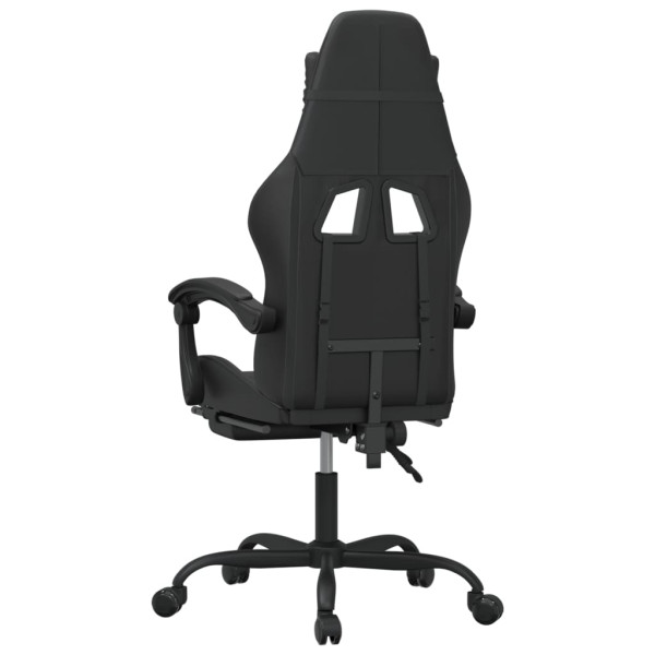 Silla gaming giratoria y reposapiés cuero sintético negro M 5