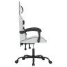 Silla gaming giratoria cuero sintético blanco y negro 4