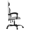 Silla gaming giratoria cuero sintético blanco y negro 4