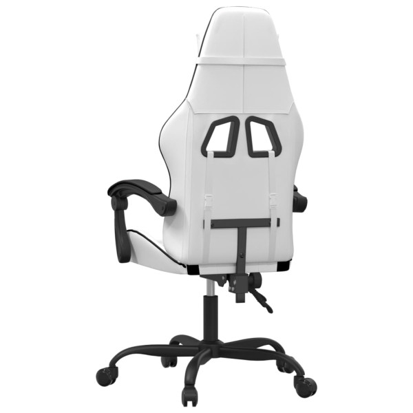 Silla gaming giratoria cuero sintético blanco y negro M 5