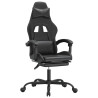 Silla gaming con reposapiés cuero sintético negro 2